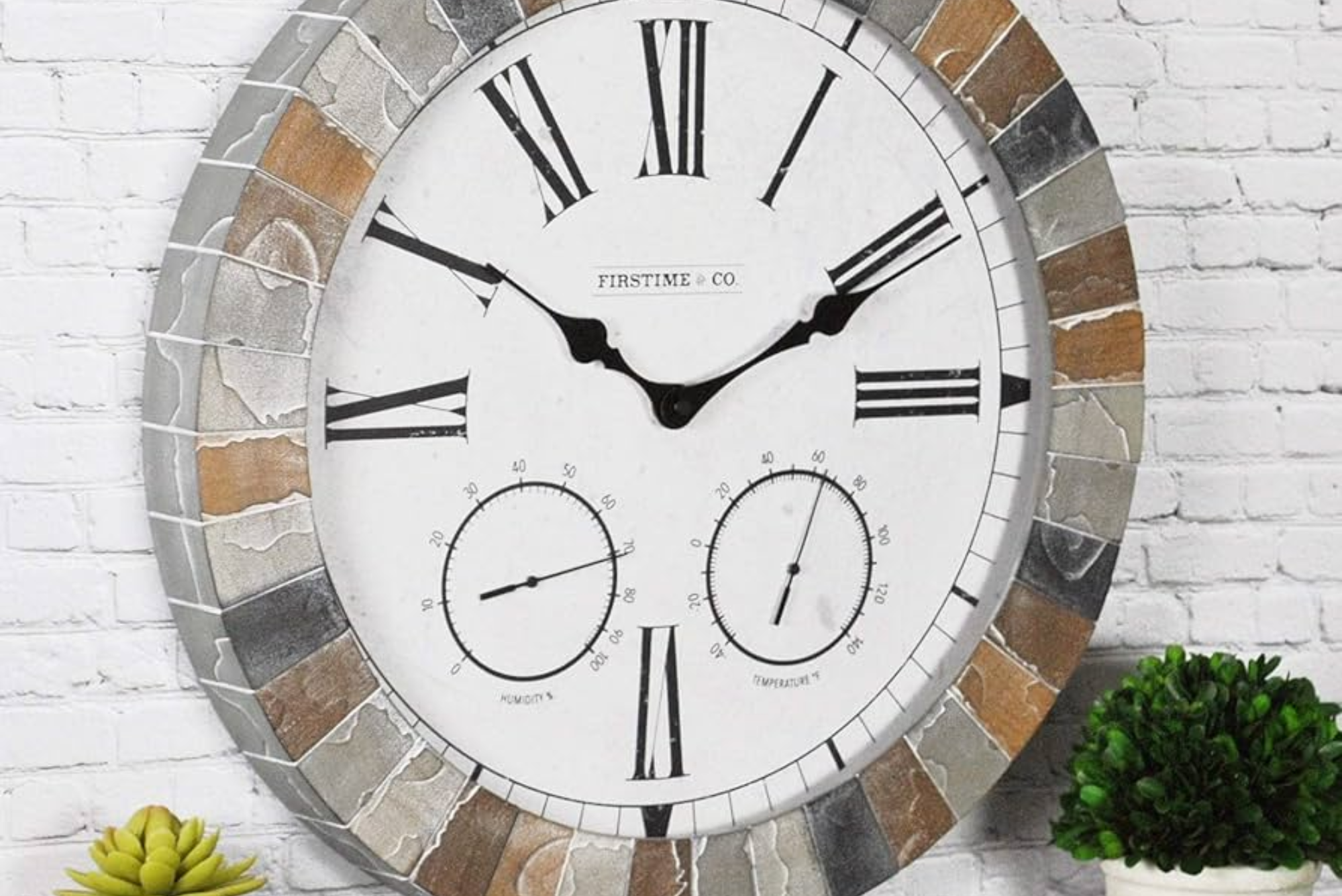 stone mortar hang outdoor clock