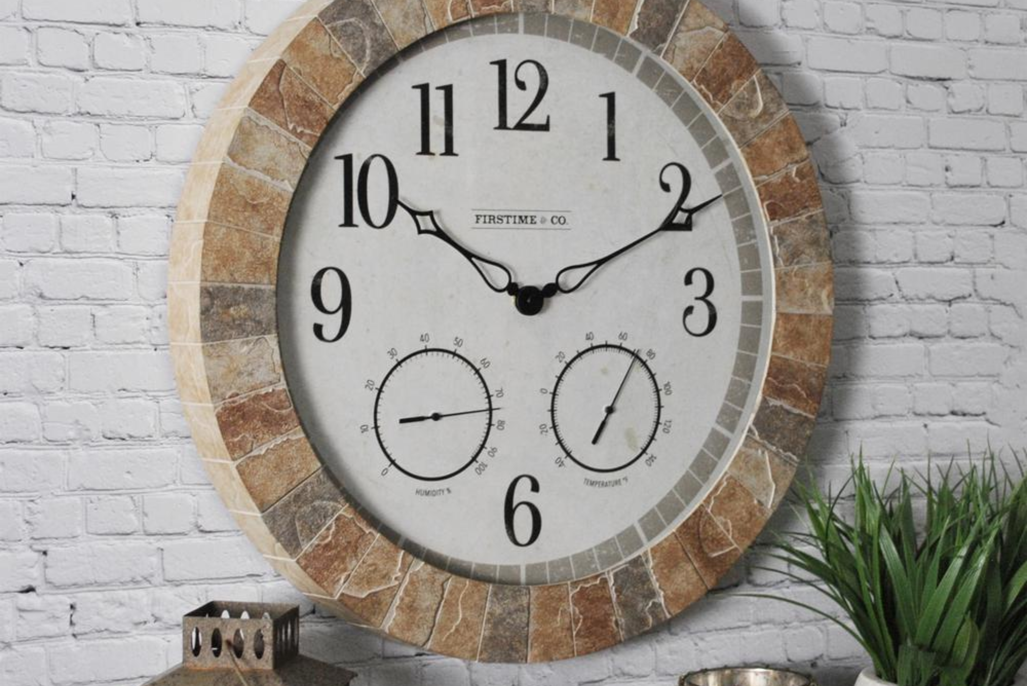 stone mortar hang outdoor clock